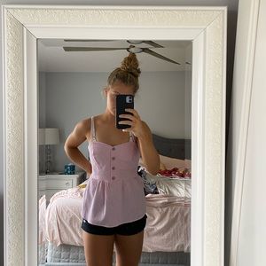 Pink and White pinstripe Tank